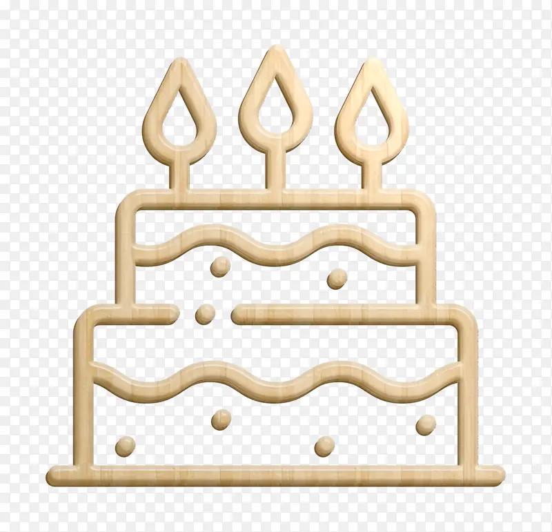 蛋糕图标 生日图标 黄铜