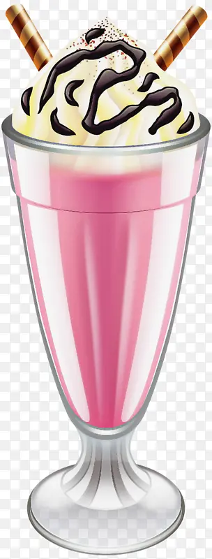 玻璃杯 粉色 奶昔