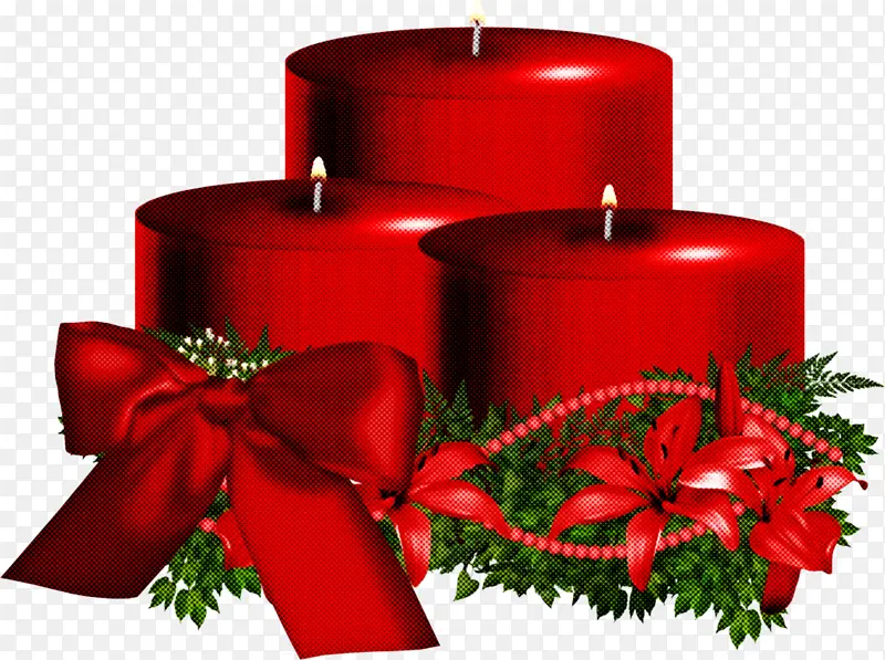 红色 蜡烛 圣诞装饰