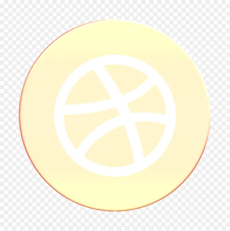 运球图标 黄色 圆圈