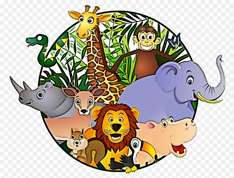 卡通 野生动物 丛林