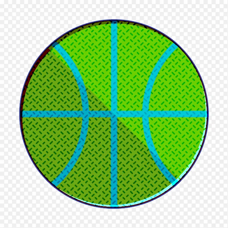 教育元素图标 篮球图标 绿色