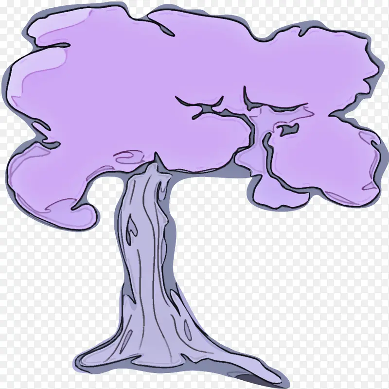 卡通 紫色 树木