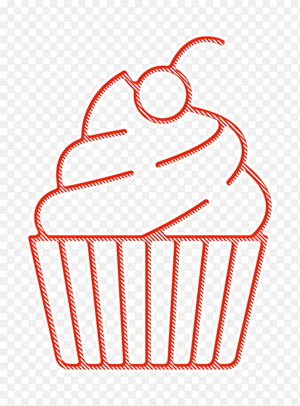 甜点图标 餐厅元素图标 纸杯蛋糕图标