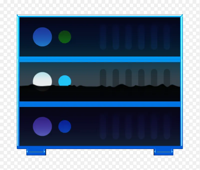 服务器图标 技术元素图标 蓝色
