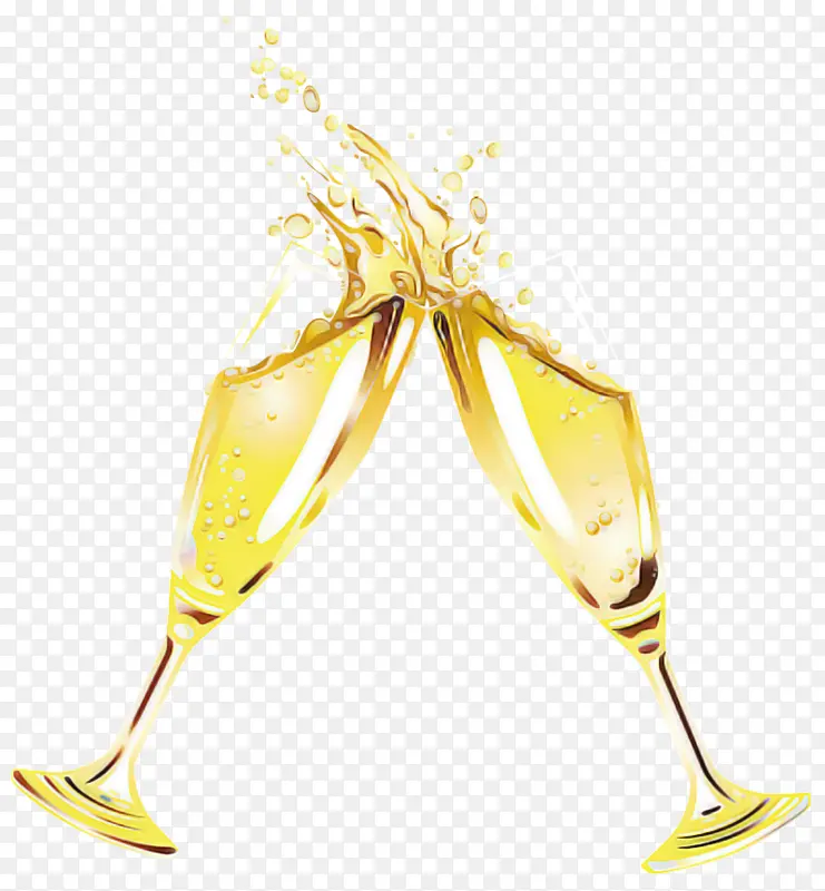 黄色 香槟酒杯 酒杯