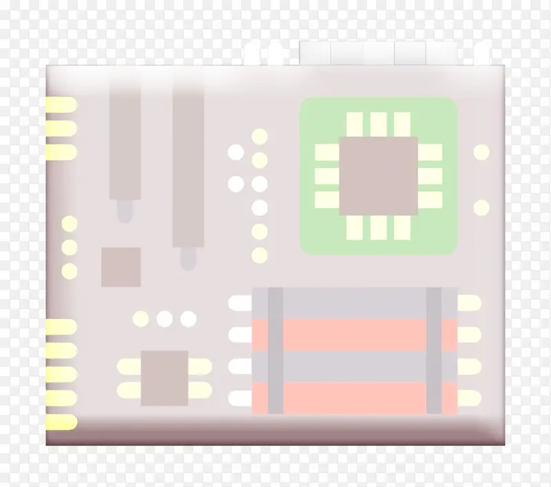 主板图标 技术元素图标 白色