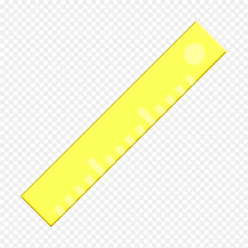 标尺图标 办公元素图标 黄色