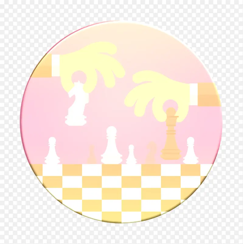 国际象棋图标 商业战略图标 粉色