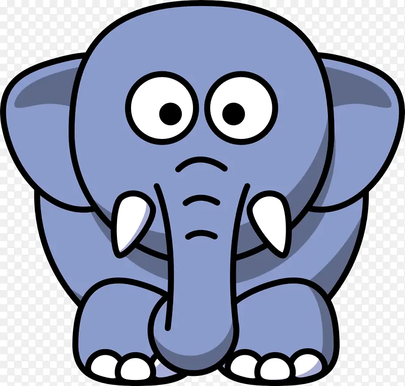大象 卡通 面部表情