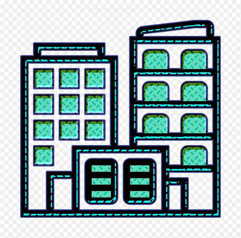 城市图标 建筑图标 矩形
