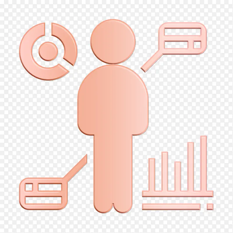 商业分析图标 人力资源图标 粉色