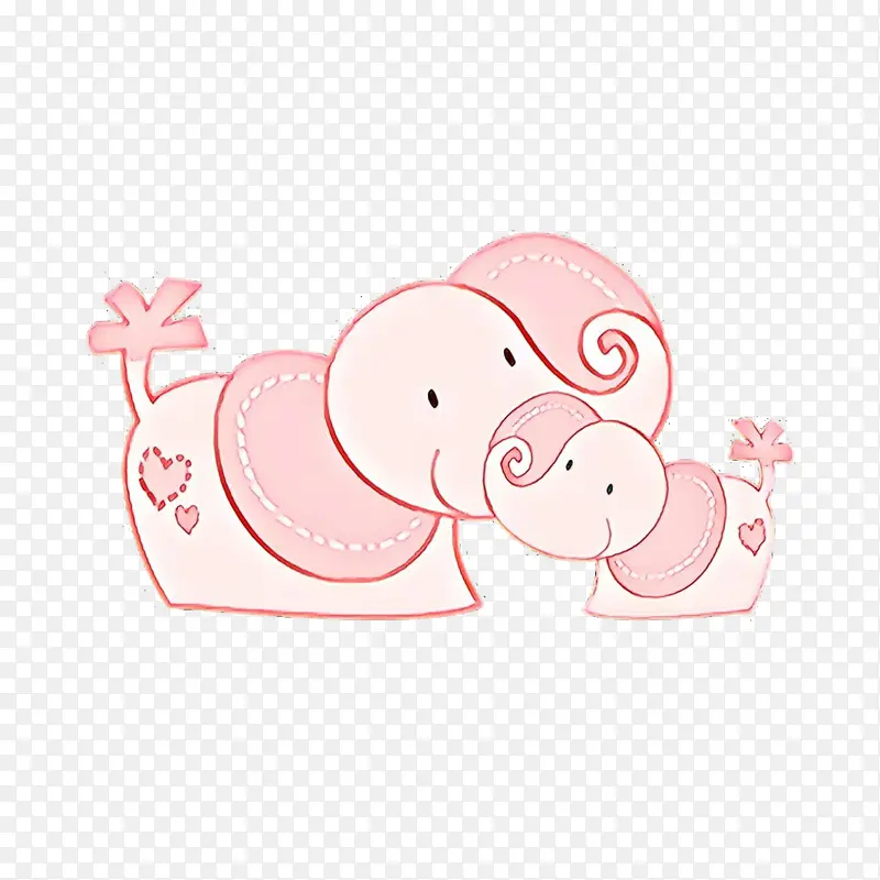 粉色 卡通 大象