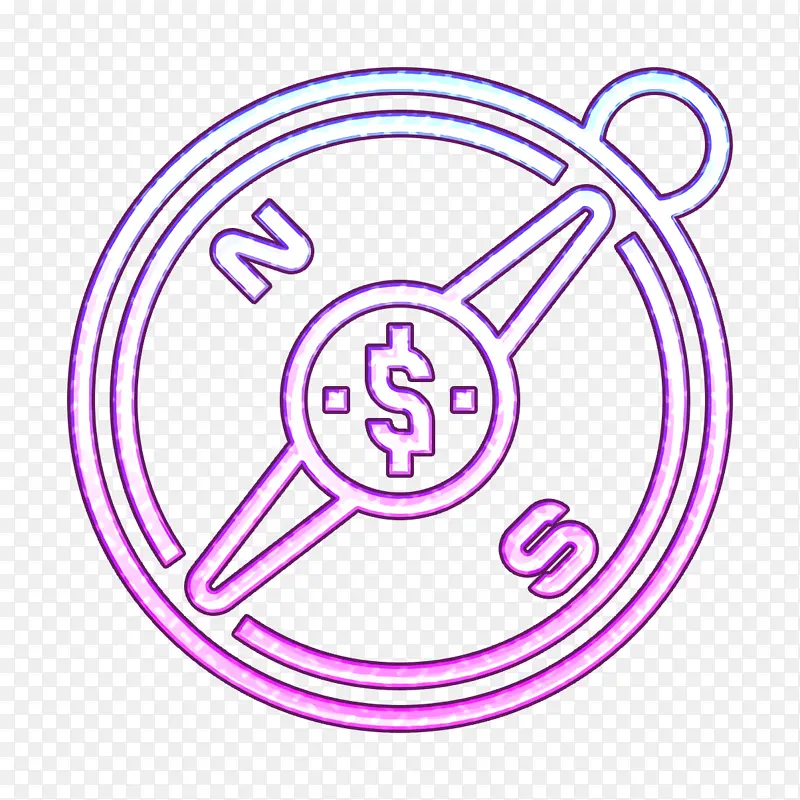 指南针图标 投资图标 紫色