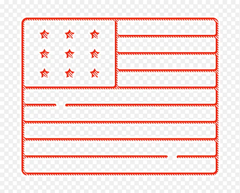 美国图标 线条 文本