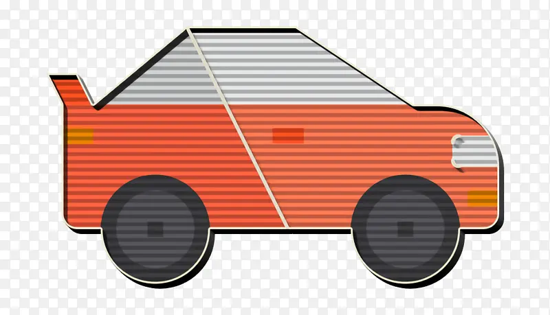 汽车图标 赛车图标 橙色