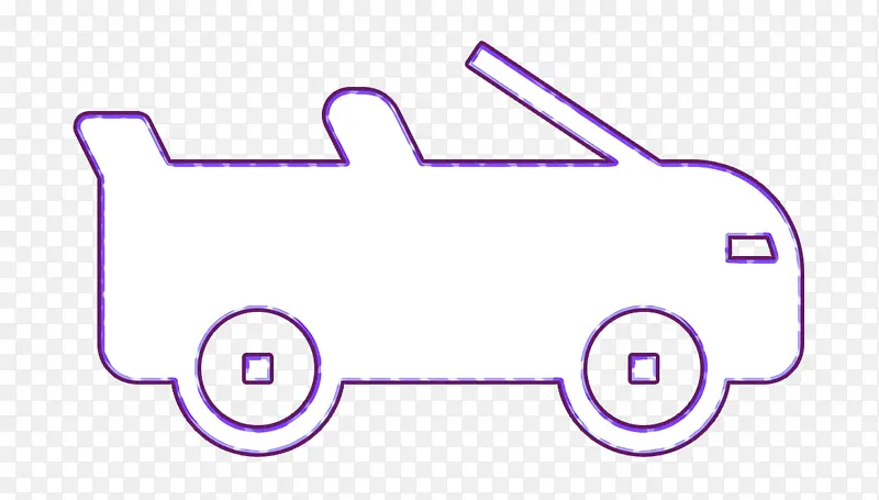 汽车图标 敞篷车图标 紫色