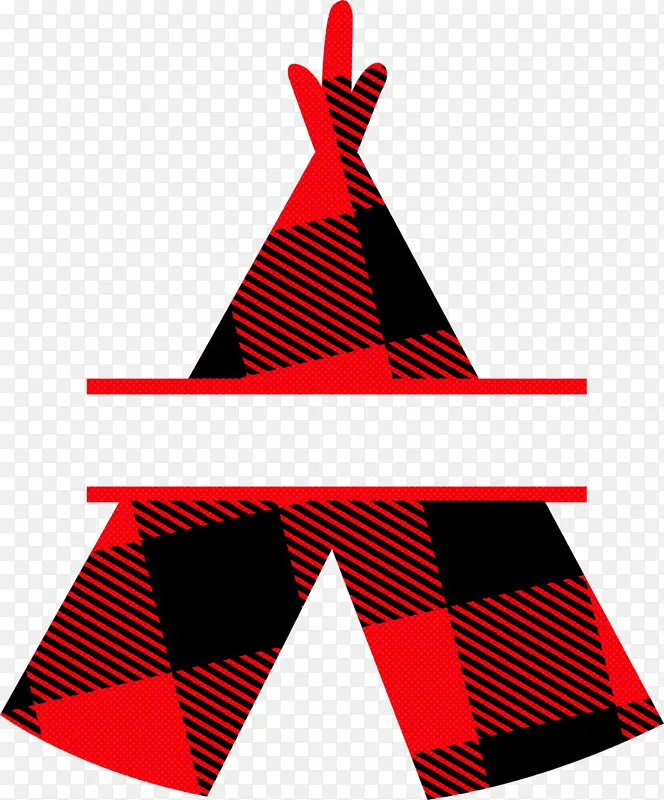 红色 格子 三角形