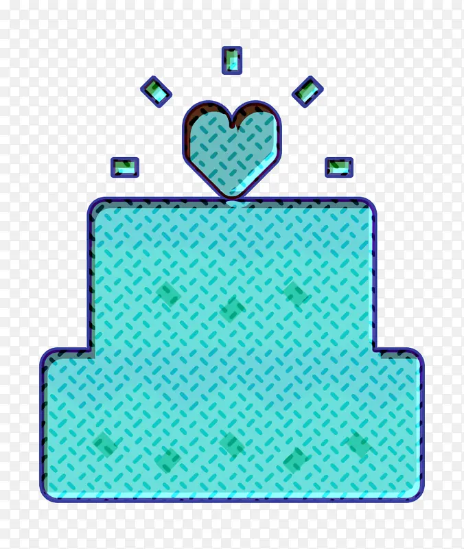 婚礼图标 蛋糕图标 浅绿色