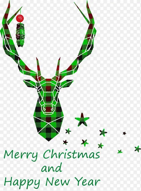圣诞驯鹿 圣诞装饰品 绿色