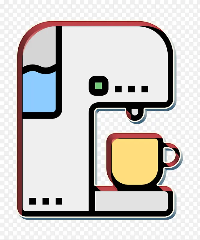 咖啡机图标 食品和餐厅图标 酒店图标