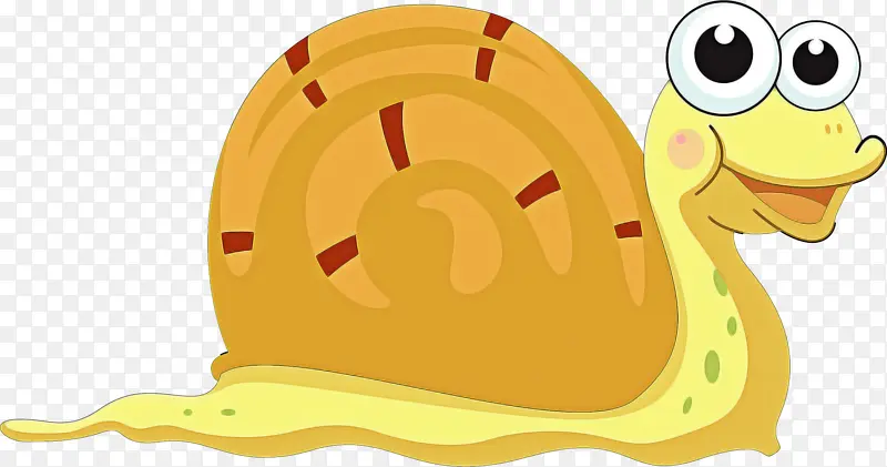 蜗牛 黄色 卡通
