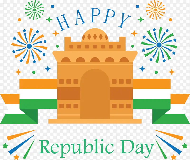 印度共和日 印度门 印度共和日快乐