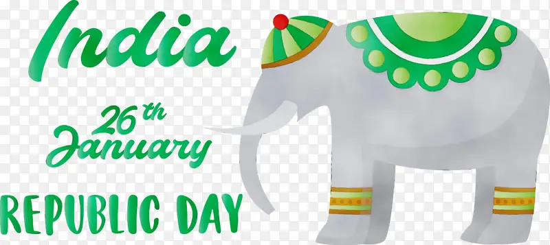 印度共和日 印度大象 印度共和日快乐