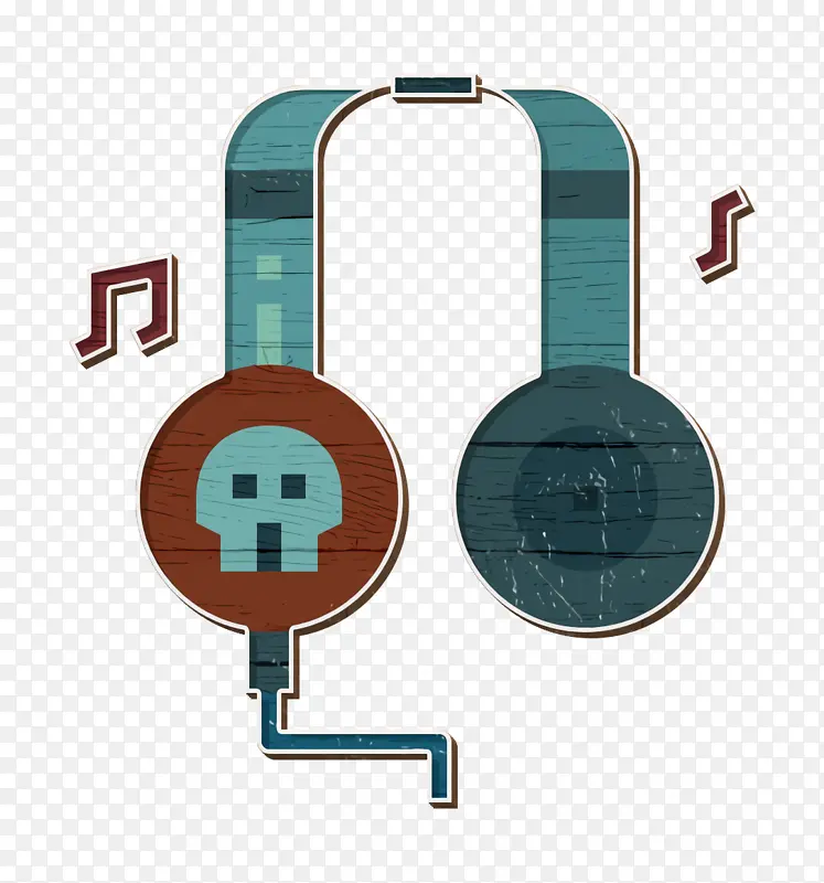 音乐和多媒体图标 朋克摇滚图标 耳机图标