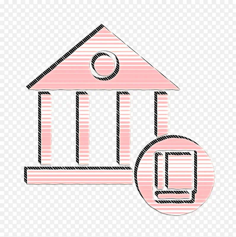 学校标志 建筑和城市标志 粉色