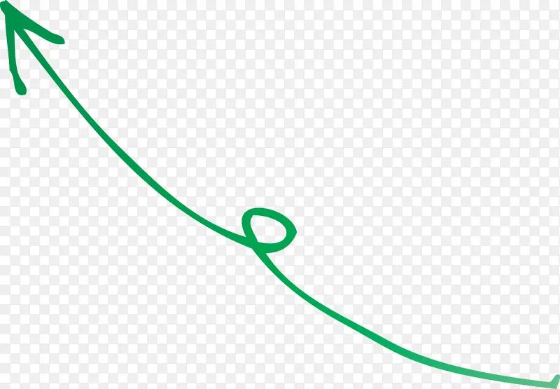 曲线箭头 绿色 线条