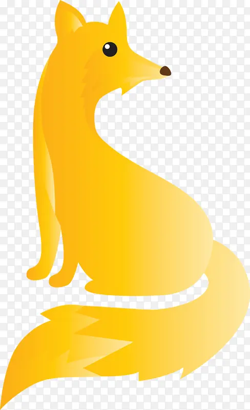 水彩狐狸 黄色 动物形象