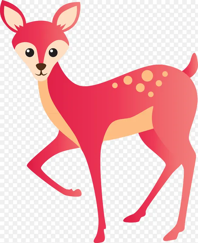 水彩鹿 鹿 小鹿