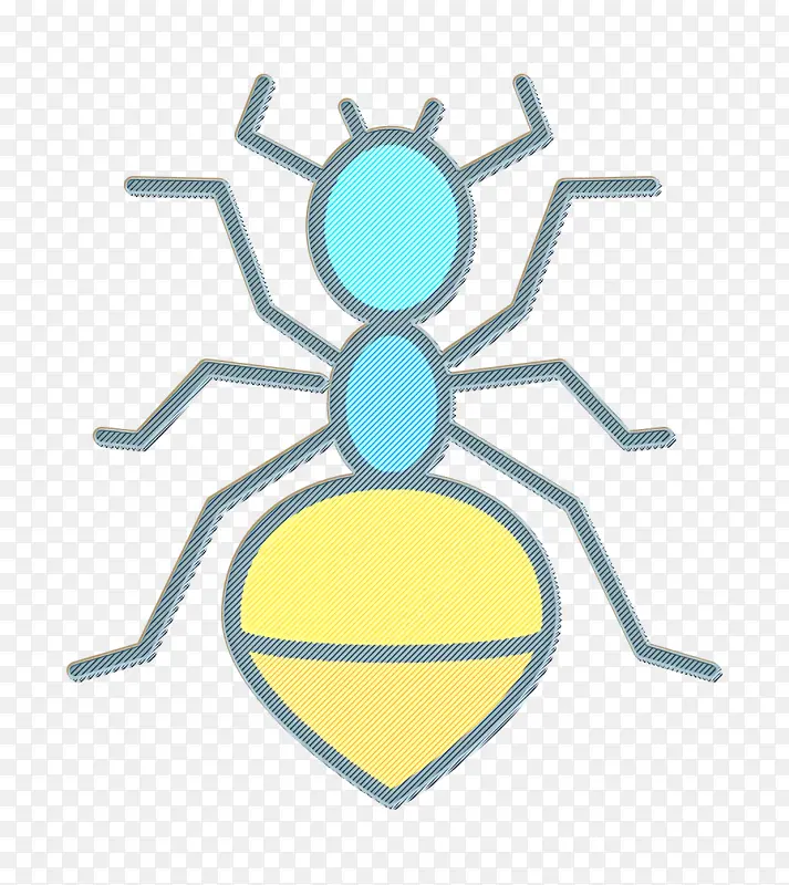 昆虫图标 蚂蚁图标 黄色