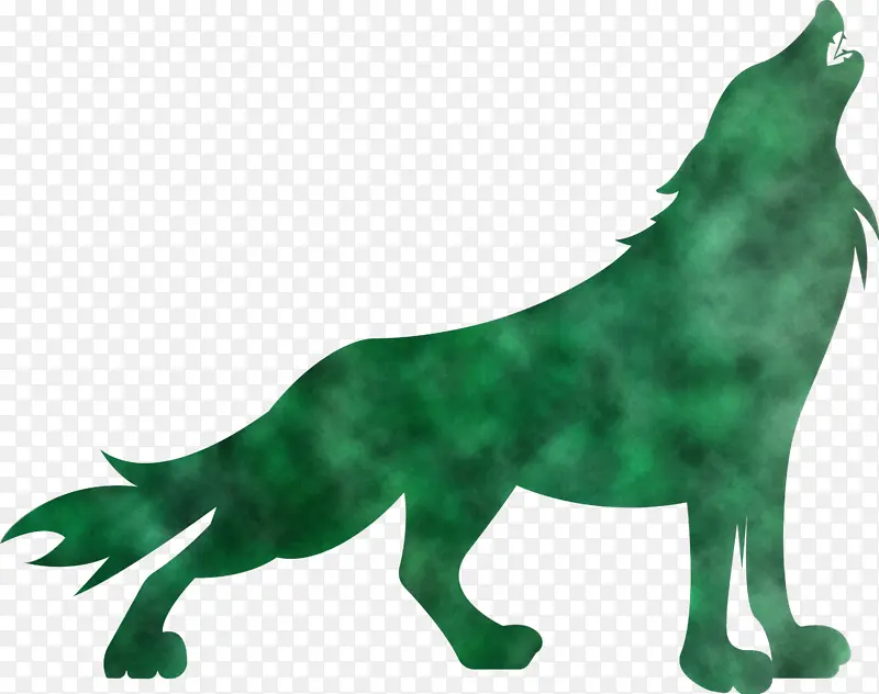 狼 绿色 动物形象