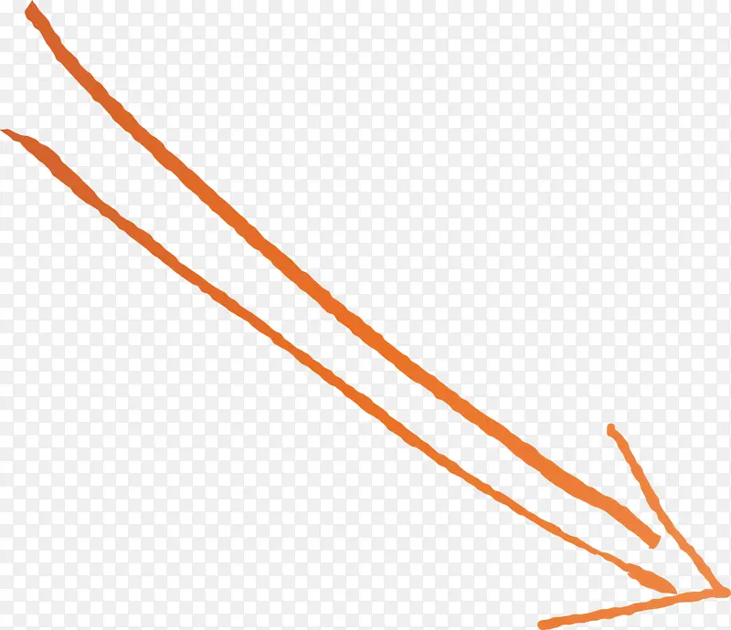 手绘箭头 橙色 线条