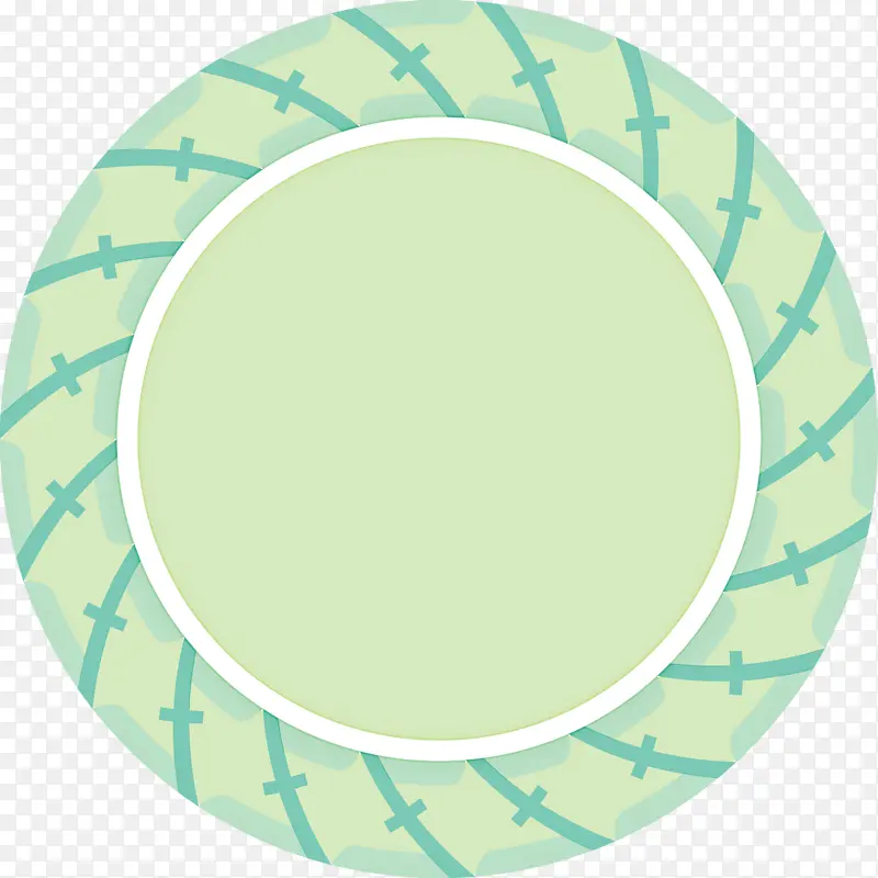 圆形框架 绿色 餐具