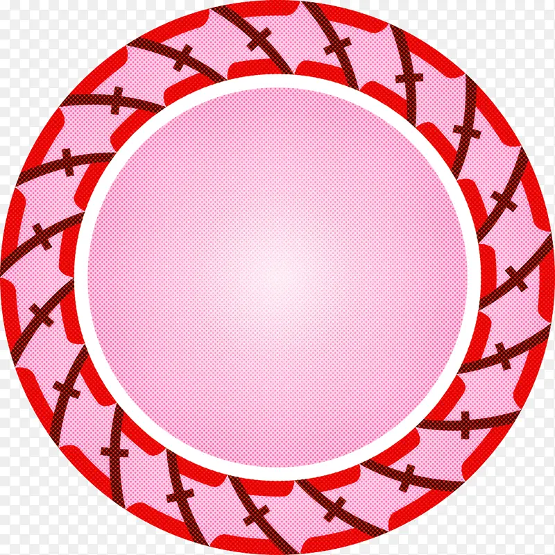 圆形框架 红色 盘子