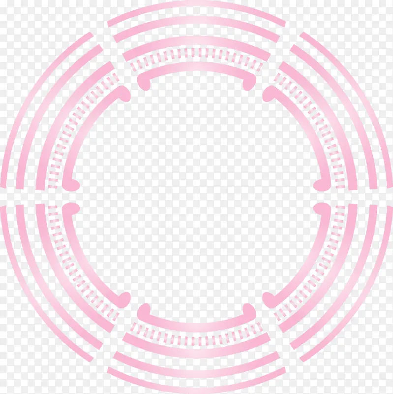 圆形框架 粉色 线条