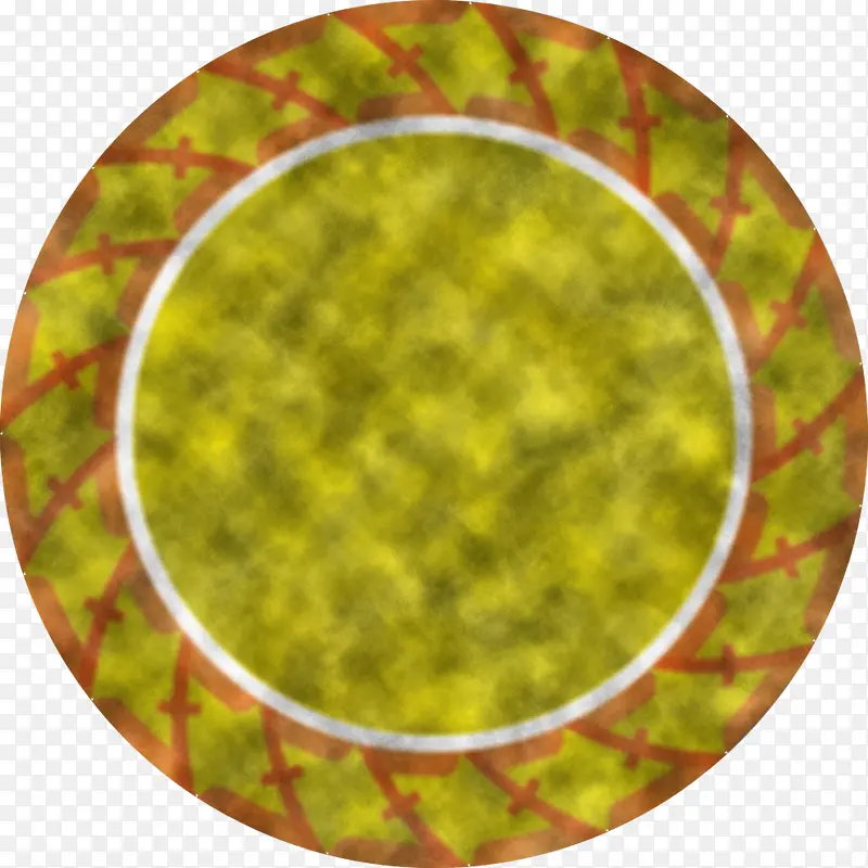 圆形框架 绿色 叶子
