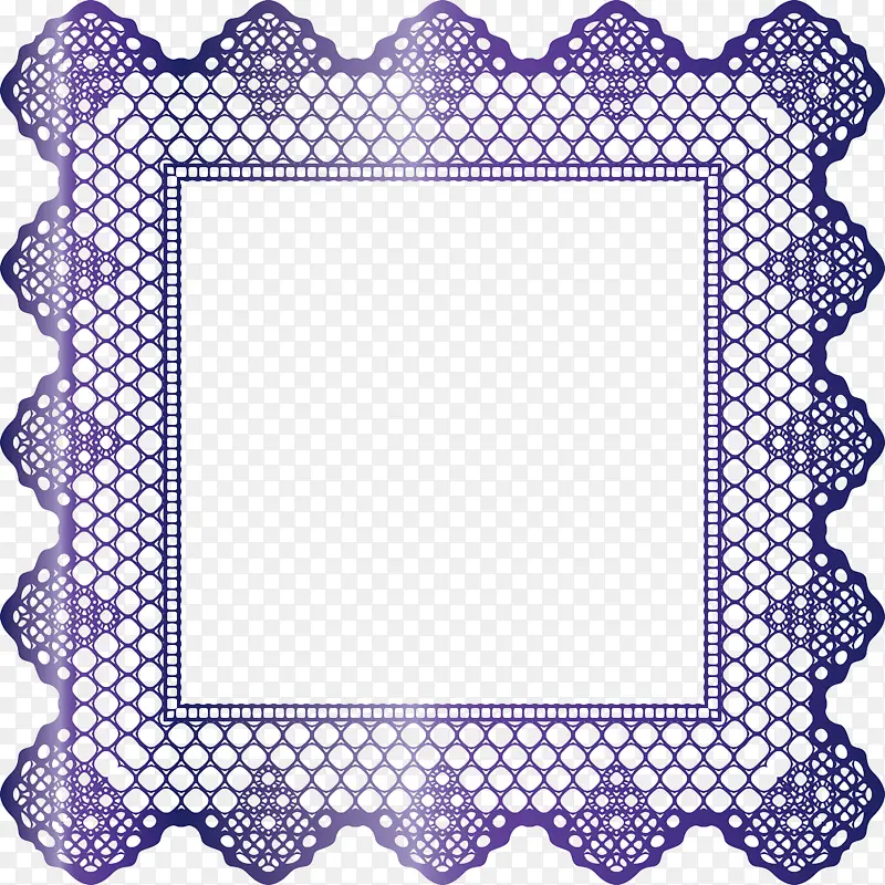 方形蕾丝 紫色 相框
