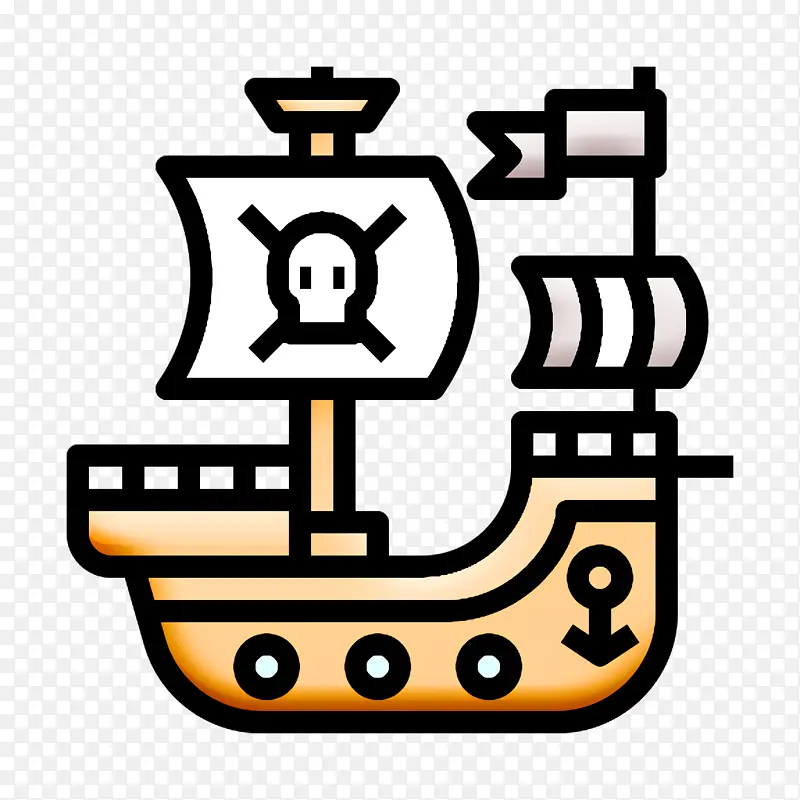 海盗旗图标 游戏元素图标 海盗船图标