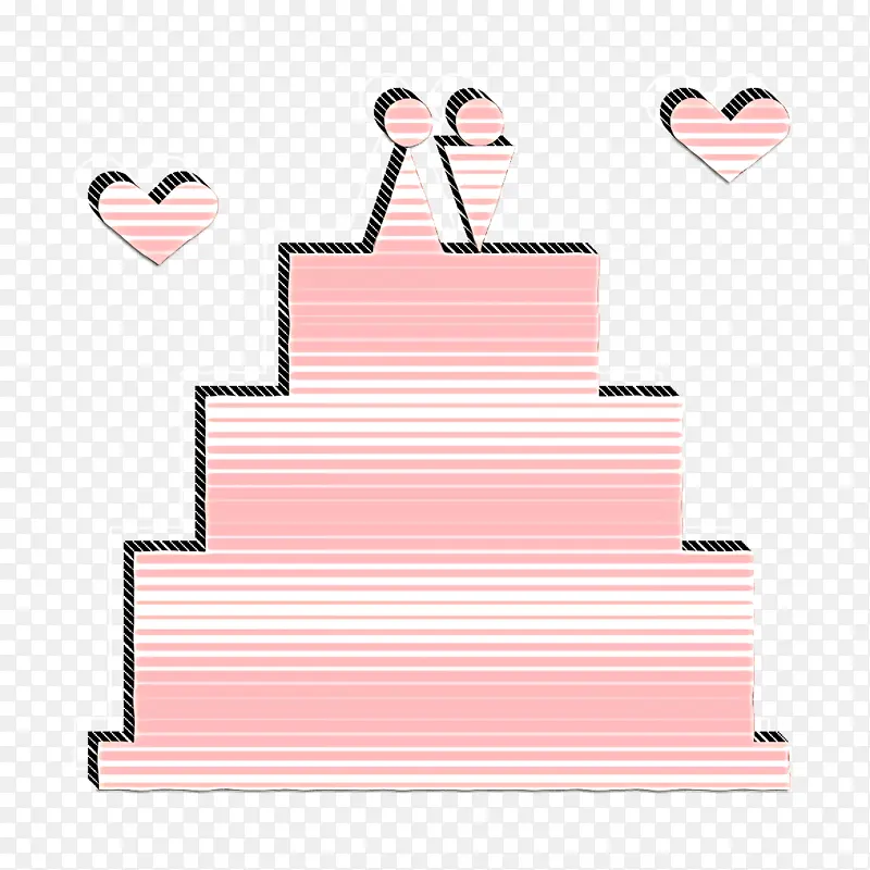 婚礼图标 爱情和浪漫图标 婚礼蛋糕图标