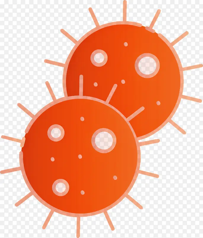 细菌 病毒 橙色