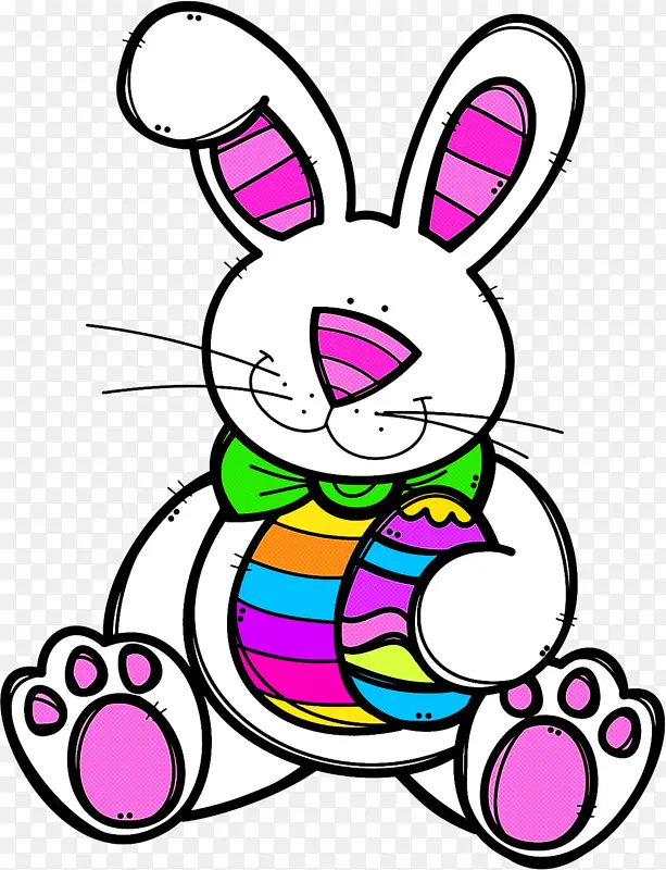 卡通 粉色 复活节兔子