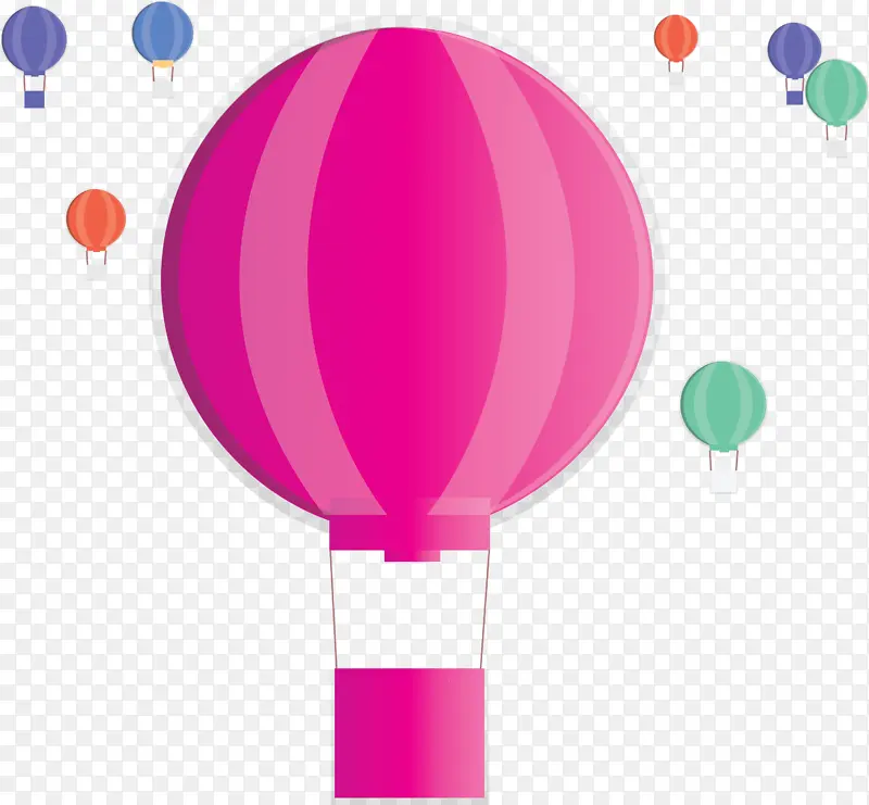 热气球 漂浮 粉色