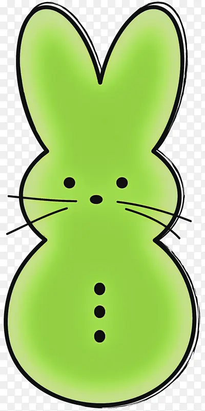 绿色 卡通 兔子和野兔