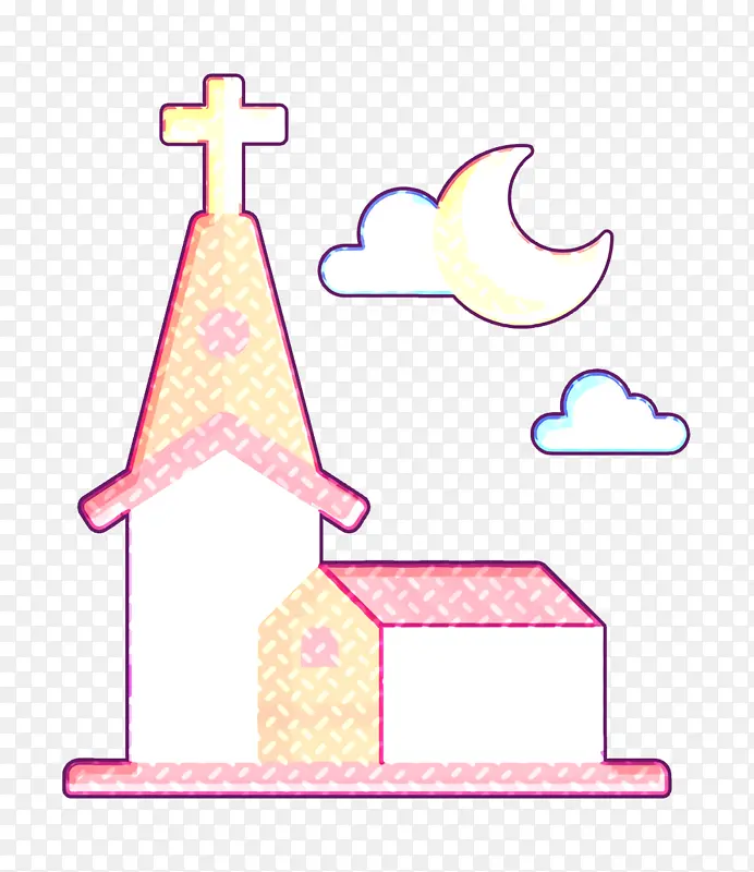 教堂标志 城市标志 粉色