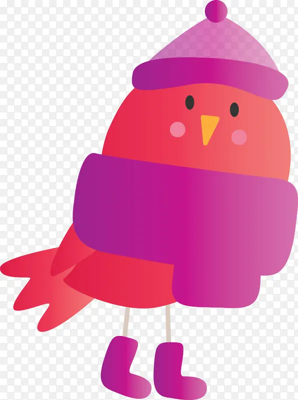 可爱的小鸟 卡通小鸟 粉色