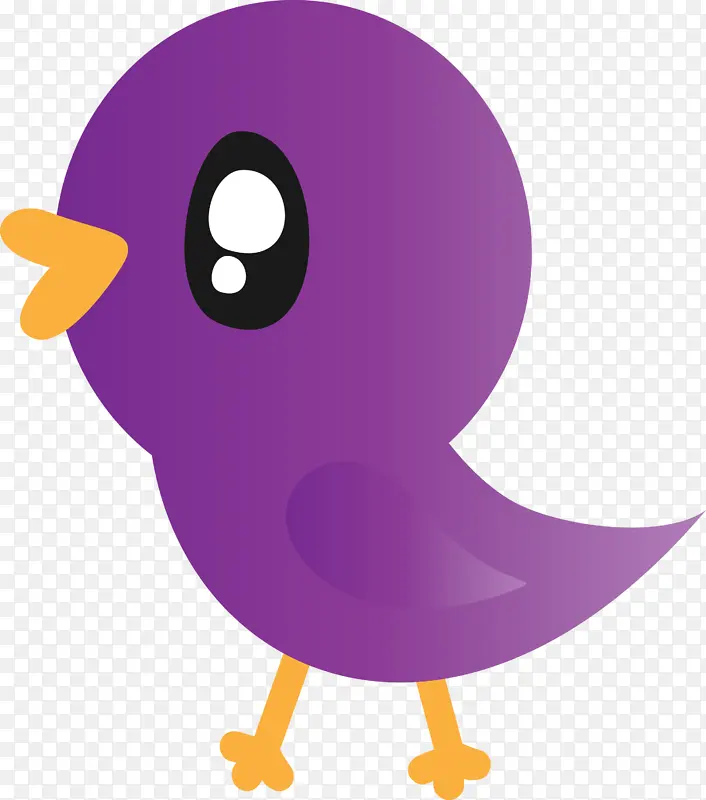 可爱的鸟 卡通鸟 紫色